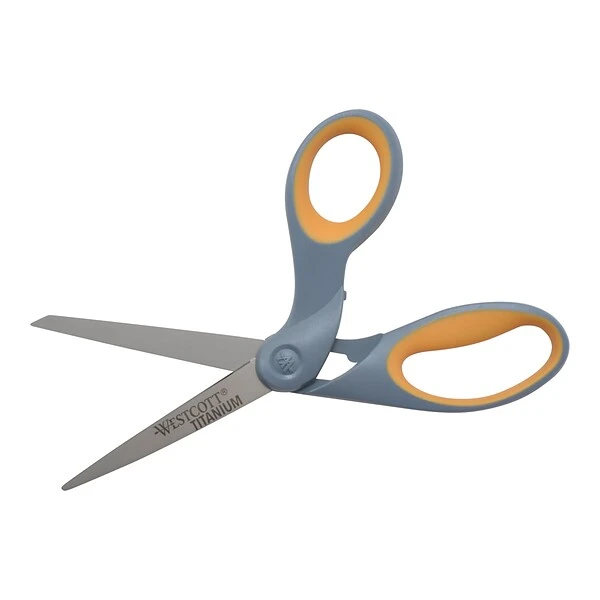 Westcott Titanium Bonded 8" Titanium Multi-Purpose/Heavy Duty Scissor, Sharp Tip, Gray/Yellow (13731) 1 Westcott Titanium Bonded 8" Titanium Multi-Purpose/Heavy Duty Scissor, Sharp Tip, Gray/Yellow (13731)