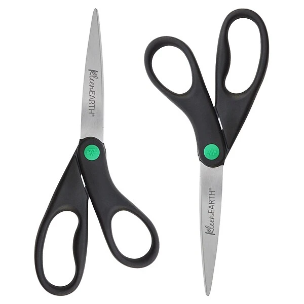 Westcott KleenEarth 8" Stainless Steel Sewing/Craft Scissors, Pointed Tip, Black, 2/Pack (15179) 2 Westcott KleenEarth 8" Stainless Steel Sewing/Craft Scissors, Pointed Tip, Black, 2/Pack (15179) - Image 2