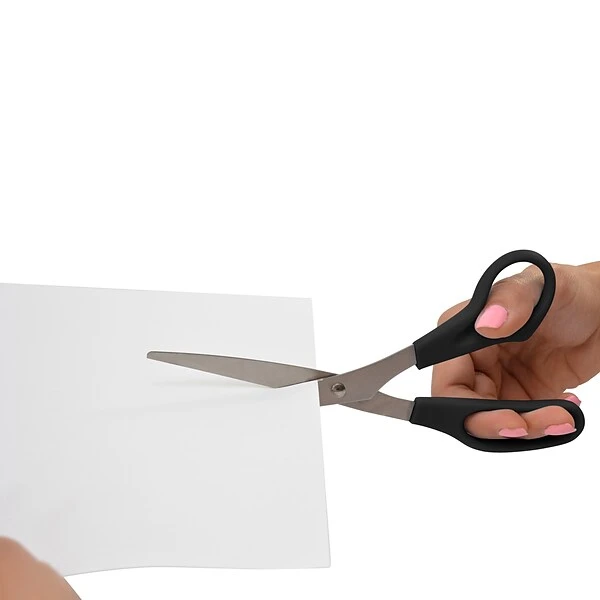 Westcott All Purpose 8" Stainless Steel Multipurpose Scissors, Pointed Tip, Black, 3/Pack (16907) 2 Westcott All Purpose 8" Stainless Steel Multipurpose Scissors, Pointed Tip, Black, 3/Pack (16907) - Image 2