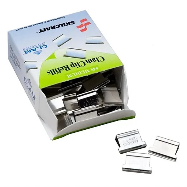 Skilcraft #40 Medium Clam Clips, Silver, 50/Box (NIB013174228) 1 Skilcraft #40 Medium Clam Clips, Silver, 50/Box (NIB013174228)