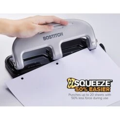 Bostitch EZ Squeeze 3-Hole Punch, 20-Sheet Capacity, Silver/Black (ACI2220) 10 Bostitch EZ Squeeze 3-Hole Punch, 20-Sheet Capacity, Silver/Black (ACI2220) -Fiskar Shop 80BB39FB BE14 4B7A 8537A3890DD99383 s7