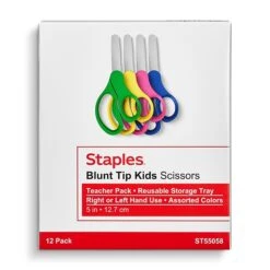 Staples Teacher Pack 5" Kids Blunt Tip Stainless Steel Scissors, Straight Handle, Right And Left Handed, 12/Pack (TR55058) -Fiskar Shop 944F6833 8105 4B75 96F44183293652B0 s7