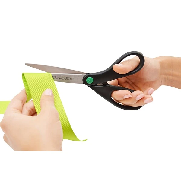 Westcott KleenEarth 8" Stainless Steel Sewing/Craft Scissors, Pointed Tip, Black, 2/Pack (15179) 6 Westcott KleenEarth 8" Stainless Steel Sewing/Craft Scissors, Pointed Tip, Black, 2/Pack (15179) - Image 6