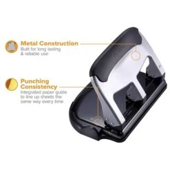 Bostitch EZ Squeeze 3-Hole Punch, 40 Sheet Capacity, Silver/Black (HP40) -Fiskar Shop CC704B6C A55C 4B24 A108B40FE6D12A64 s7