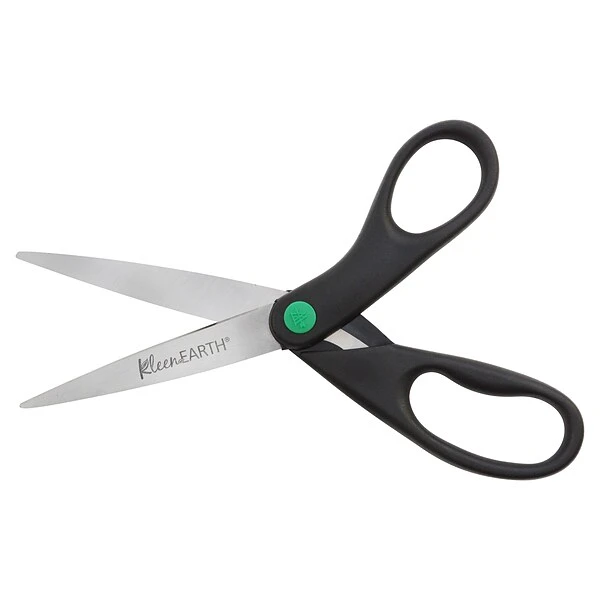 Westcott KleenEarth 8" Stainless Steel Sewing/Craft Scissors, Pointed Tip, Black, 2/Pack (15179) 4 Westcott KleenEarth 8" Stainless Steel Sewing/Craft Scissors, Pointed Tip, Black, 2/Pack (15179) - Image 4
