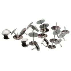 Charles Leonard 5/16" Nickle Plated Thumb Tacks, Silver, 100/Pack (CHL912Q)