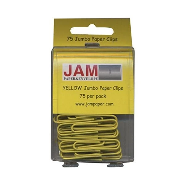 JAM Paper® Vinyl Colored Jumbo Paper Clips, Large, Yellow, 75/Pack (42182236) 3 JAM Paper® Vinyl Colored Jumbo Paper Clips, Large, Yellow, 75/Pack (42182236) - Image 3