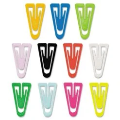 Plastic Paper Clips, Medium, 1", 500 Clips Per Box