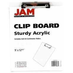 JAM Paper® Plastic Clipboard, 9 X 13, Clear, Sold Individually (340928126)