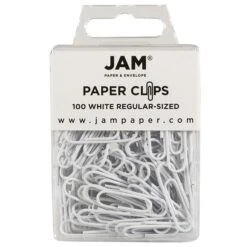 JAM Paper Small Paper Clips, White,3 Packs Of 100 (2183755B)