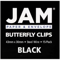 JAM Paper® Colorful Butterfly Paper Clips, Black Paperclips, 15/Pack (332BYBL) -Fiskar Shop m003047761 s7
