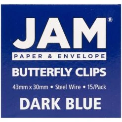JAM Paper® Colorful Butterfly Paper Clips, Dark Blue Paperclips, 15/Pack (332BYBU) 6 JAM Paper® Colorful Butterfly Paper Clips, Dark Blue Paperclips, 15/Pack (332BYBU) -Fiskar Shop m003047764 s7