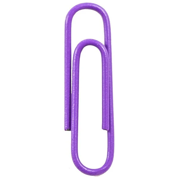 JAM Paper® Vinyl Colored Standard Paper Clips, Small, Purple, 100/Pack (2183753) 1 JAM Paper® Vinyl Colored Standard Paper Clips, Small, Purple, 100/Pack (2183753)