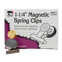 Charles Leonard 1 1/4" Magnetic Spring Clip, 24/Box (CHL68512)