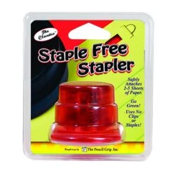 Pencil Grip Staple Free Desktop Stapler, 5 Sheet Capacity, Red (TPG133)