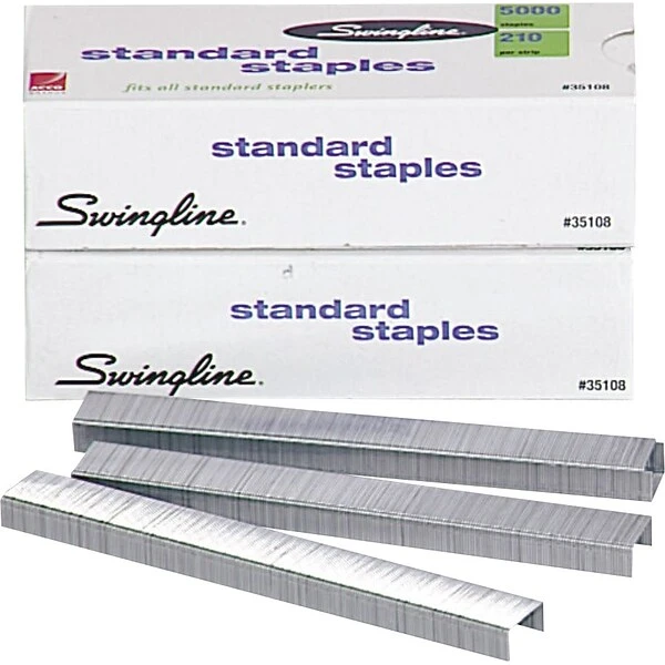 Swingline® Standard Staples, 1/4" Length, 210 Per Strip, 5,000/Per Box, 5/Box (35101S) 1 Swingline® Standard Staples, 1/4" Length, 210 Per Strip, 5,000/Per Box, 5/Box (35101S)