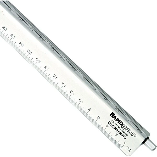 Chartpak® Adjustable Triangular Scale Aluminum Engineers Ruler, 12", Silver 1 Chartpak® Adjustable Triangular Scale Aluminum Engineers Ruler, 12", Silver