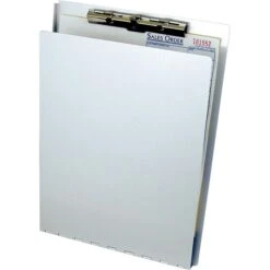 Saunders Aluminum Clipboard With Writing Plate, Letter, Silver, 8 1/2"W X 12"L