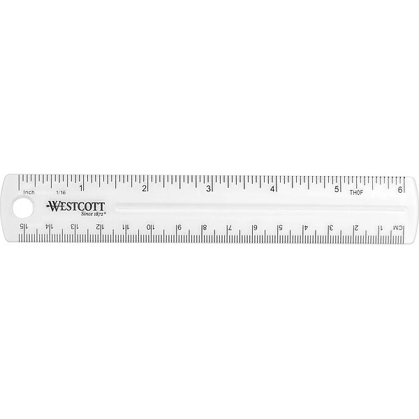 Westcott® Acrylic Rulers, 6" 1 Westcott® Acrylic Rulers, 6"