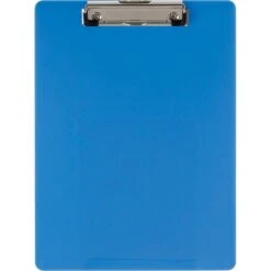 Officemate® Plastic Clipboard, Letter, Arctic Blue, 9" X 12 1/2"