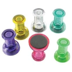 MasterVision Magnetic Push Pins, Assorted Colors, 6/Pack (BVCIM356601)