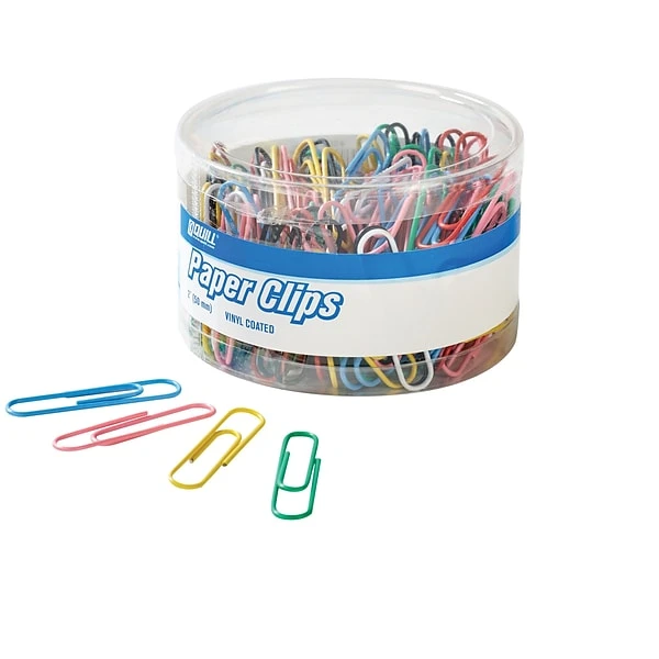 Quill Brand® Jumbo Paper Clips, Assorted Colors, 200/Tub 1 Quill Brand® Jumbo Paper Clips, Assorted Colors, 200/Tub