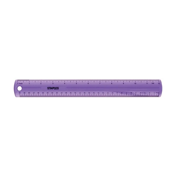 Staples 12" Plastic Ruler, Assorted Jewel Colors (51897) 1 Staples 12" Plastic Ruler, Assorted Jewel Colors (51897)