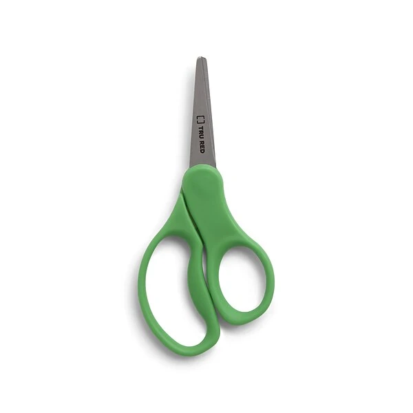 TRU RED™ 5" Kids Pointed Tip Stainless Steel Scissors, Straight Handle, Right & Left Handed, 2/Pack (TR55054) 1 TRU RED™ 5" Kids Pointed Tip Stainless Steel Scissors, Straight Handle, Right & Left Handed, 2/Pack (TR55054)