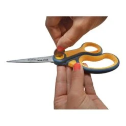 Westcott® Titanium Bonded® Non-Stick 8" Scissors, Adjustable Glide, Pointed Tip, Gray/Yellow (14849) -Fiskar Shop s1175245 s7