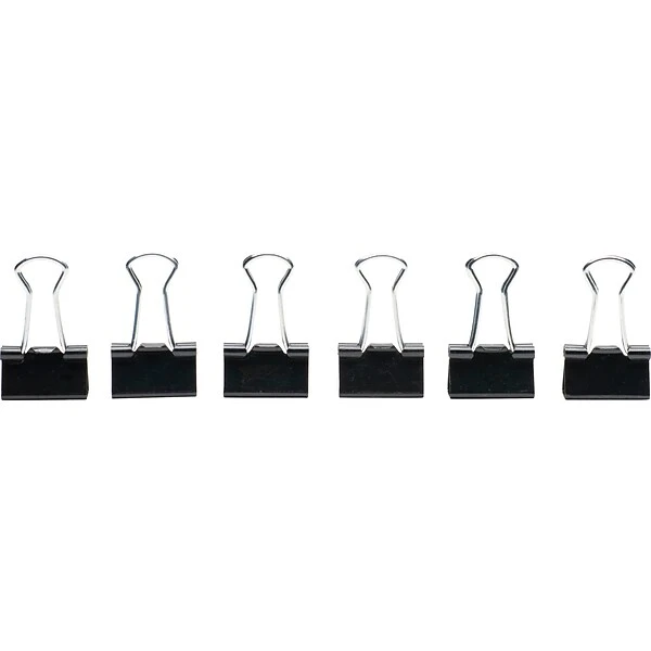 Quill Brand® Mini Binder Clips, 1/4" Capacity, Black, 12/Box (720100) 2 Quill Brand® Mini Binder Clips, 1/4" Capacity, Black, 12/Box (720100) - Image 2