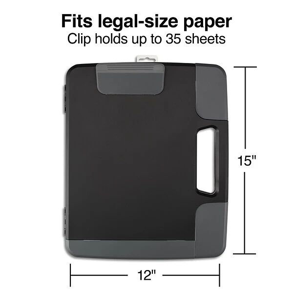 Plastic Storage Clipboard, Letter Size, Black (28541) 1 Plastic Storage Clipboard, Letter Size, Black (28541)