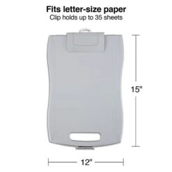 Plastic Storage Clipboard, Letter Size, Gray (44848)