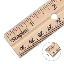 Staples 12" Wooden Imperial/Metric Ruler (51891) -Fiskar Shop s1206574 s7