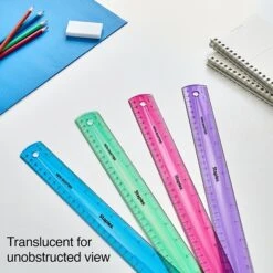 Staples 12" Shatterproof Ruler, Assorted Translucent Colors (51883) 7 Staples 12" Shatterproof Ruler, Assorted Translucent Colors (51883) -Fiskar Shop s1206585 s7