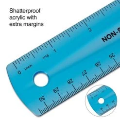 Staples 12" Shatterproof Ruler, Assorted Translucent Colors (51883) 6 Staples 12" Shatterproof Ruler, Assorted Translucent Colors (51883) -Fiskar Shop s1206586 s7
