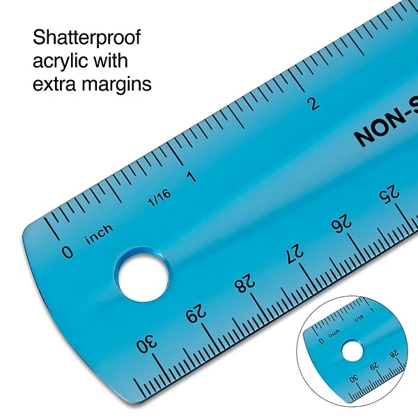 Staples 12" Shatterproof Ruler, Assorted Translucent Colors (51883) 3 Staples 12" Shatterproof Ruler, Assorted Translucent Colors (51883) - Image 3