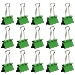 JAM Paper Colored Binder Clips, Medium, 5/8" Capacity, Green, 15/Pack (339BCGR) -Fiskar Shop sp100188990 s7