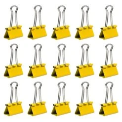 JAM Paper Colored Binder Clips, Medium, 5/8" Capacity, Yellow, 15/Pack (339BCYE) -Fiskar Shop sp100189008 s7