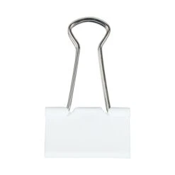 JAM Paper Colorful Binder Clips, Medium, 5/8" Capacity, White, 15/Pack (339BCWH)