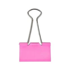 JAM Paper Colored Binder Clips, Medium, 5/8" Capacity, Pink, 15/Pack (339BCPI)