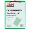 JAM Paper Plastic Clipboard, Letter Size, Green, 2/Pack (340926880GZ)