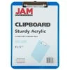JAM Paper Plastic Clipboard, Letter Size, Blue, 12/Pack (340926882AZ)
