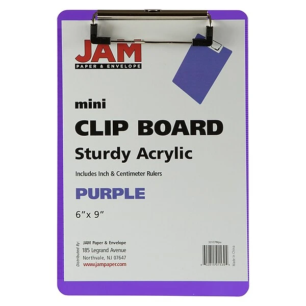 JAM Paper Plastic Clipboard, Memo Size, Purple (331CPMPU) 1 JAM Paper Plastic Clipboard, Memo Size, Purple (331CPMPU)