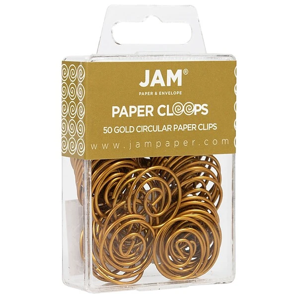 JAM Paper Circular Small Paper Clips, Gold, 2 Packs Of 50 (21832062B) 1 JAM Paper Circular Small Paper Clips, Gold, 2 Packs Of 50 (21832062B)