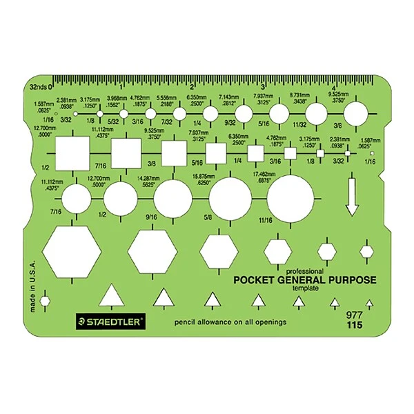 Staedtler® Mars® Pocket General Purpose Template (977 115) 1 Staedtler® Mars® Pocket General Purpose Template (977 115)