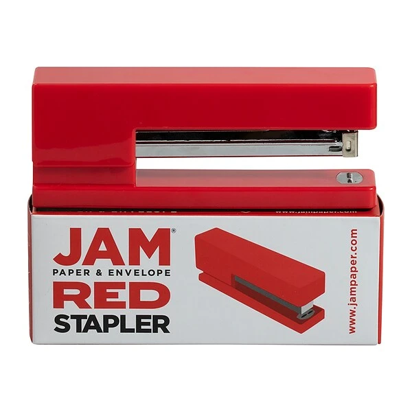 JAM Paper Modern Desktop Stapler, 10 Sheet Capacity, Red (337REZ) 3 JAM Paper Modern Desktop Stapler, 10 Sheet Capacity, Red (337REZ) - Image 3