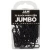JAM Paper® Colored Jumbo Paper Clips, Large 2 Inch, Black Paperclips, 2 Packs Of 75 (2184933a)