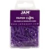 JAM Paper® Colored Standard Paper Clips, Small 1 Inch, Purple Paperclips, 2 Packs Of 100 (2183753a)
