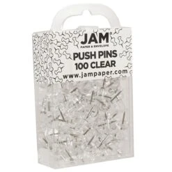 JAM Paper Push Pins, Clear, 2 Packs Of 100 (222419050A) -Fiskar Shop sp22235524 s7