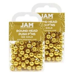 JAM Paper Colored Map Tacks, Gold, 2 Packs Of 100 (22432213A) -Fiskar Shop sp29737963 s7